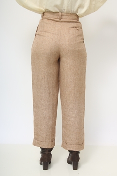 Calça cintura alta puro linho vintage - loja online