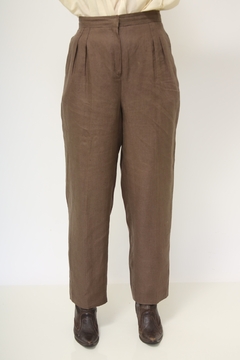 Calça cintura alta marrom Marie Claire - comprar online