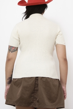 Blusa malha creme vintage na internet