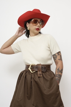 Blusa malha creme vintage na internet