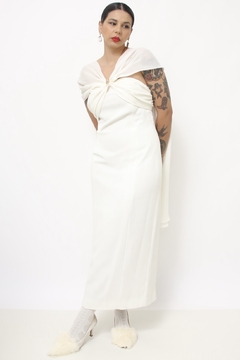 Vestido branco forrado vintage