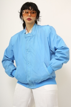 Jaqueta nylon azul bomber - comprar online