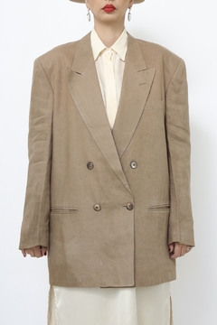 Blazer linho marrom classico - loja online