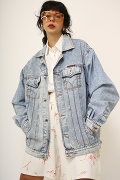 Jaqueta jeans classica vintage costura ocre - comprar online