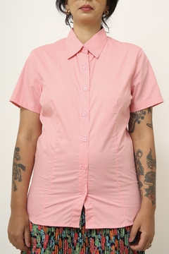 Camisa rosa vintage classica - Capichó Brechó
