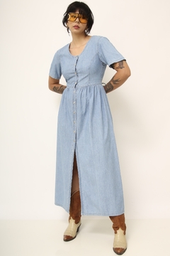 Vestido algodão jeans vintage - comprar online