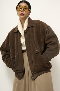 Jaqueta marrom forrada vintage - comprar online