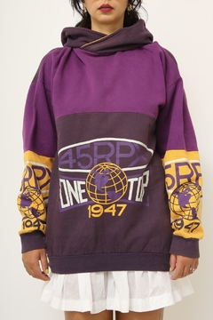 Moletom esportivo roxo amarelo vintage - Capichó Brechó