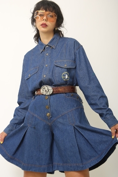 Camisa Jeans polo azul classica bordado cavalo - loja online