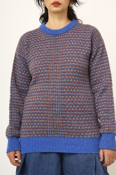 Imagem do Pulover azul lã color vintage