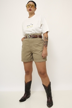 Shorts cintura alta bege safari - comprar online