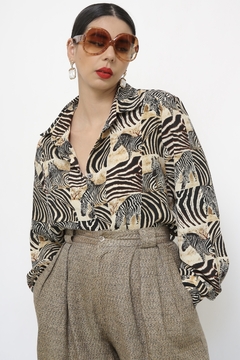 Camisa zebra manga longa vintage - loja online