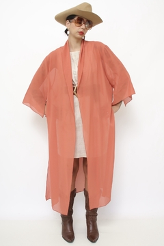 Kimono chiffon laranja boho na internet