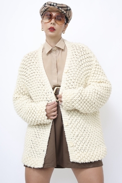 CARDIGAN TRICOT GROSSO MANGA BUFANTE - comprar online