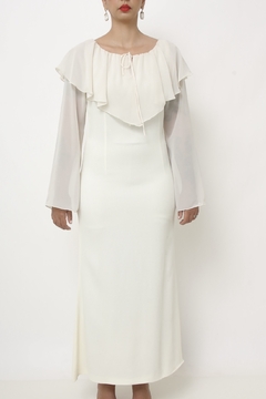 Vestido off white manga transparencia vintage CGC - loja online