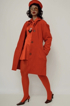 Casaco vermelho feltro vintage na internet