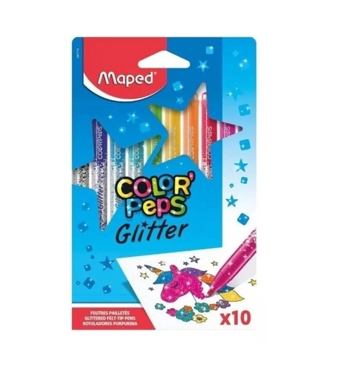 Marcador Maped Colorpeps Glitter X10 Colores