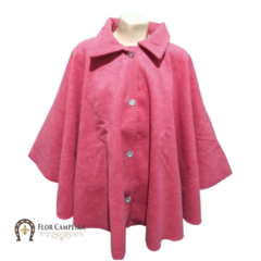 Poncho Feminino 3D em relevo Rosa Coral - comprar online