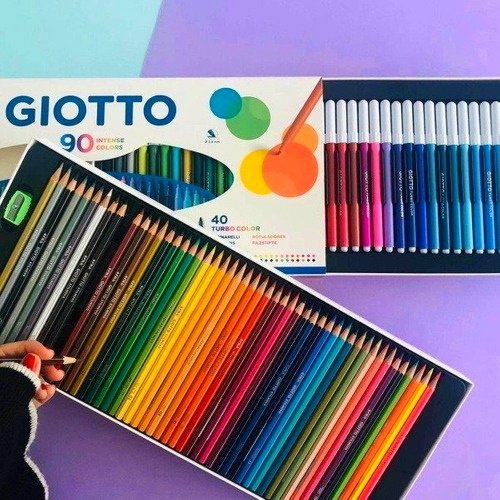 Kit Marcadores Giotto Turbocolor X 40 Lapices Colores X 50
