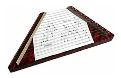 Mini Cítara Harpa Vermelha Em Madeira Com Partituras De Músicas