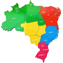 Quebra Cabeça Educativo Mapa Brasil Regiões Estados Capitais - Babebi - loja online