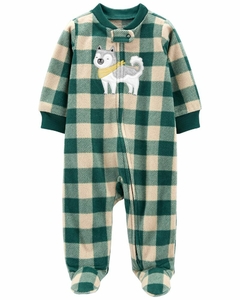 Carter's Osito-Pijama Micropolar Cierre Perro
