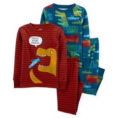 Carter´s Set 4 Piezas Pijama Algodón Dinosaurios