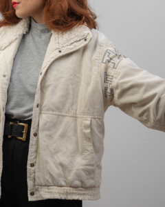 Jaqueta veludo cotelê off white vintage - comprar online