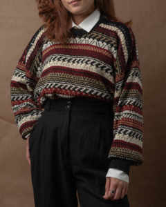 Blusa de lã estampada vintage - comprar online