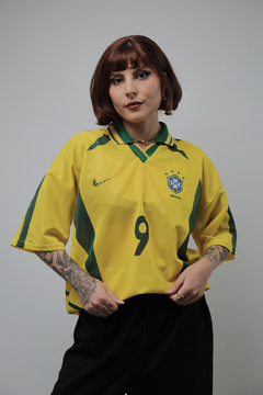 Camisa Vintage da Seleção Brasileira - Número 9 - Tamanho G na internet