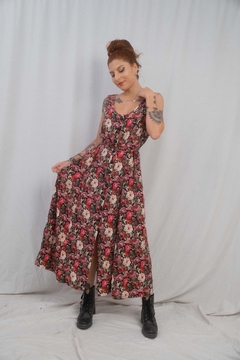 Vestido longo florido - Cherry vintage 