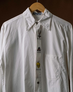 Camisa algodão branca - Cherry vintage 