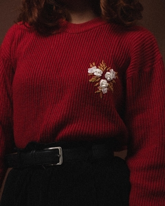 Blusa de lã roses na internet