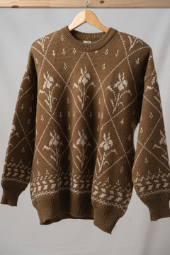 Blusão vintage de lã marrom na internet