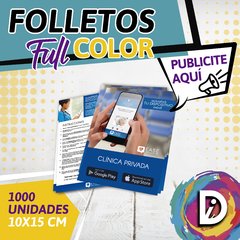 1000 Folletos Full Color 10x15 Diseño Incluido Frente y Dorso