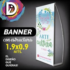 Banner + Portabanner Doble Tensor + Diseño Incluido