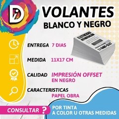 VOLANTES BLANCO Y NEGRO - 500 Unid. 11 x 17 - comprar online