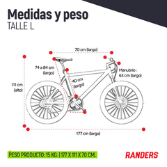 Bicicleta Mountain Bike Rodado 29 Rojo Talle L Randers BKE-2129-LF en internet