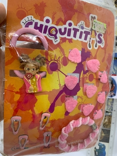 Chiquititas - Set de colitas y broches Rosa - RETROCOSIS