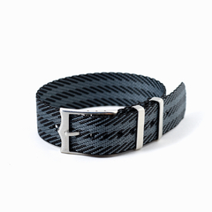 Nato Twill Single pass Black-Grey 22 mm