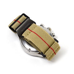 Parachute Strap Black PVD Khaki-White 20mm - comprar online