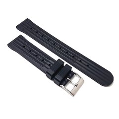 Waffle Rubber Strap Black 22 mm