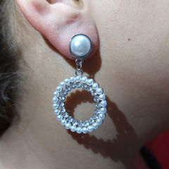 AROS CON PERLAS Y STRASS - comprar online