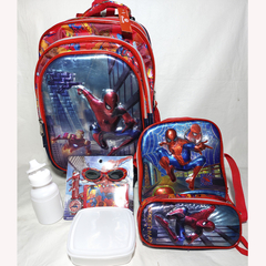 MOCHILA 5 PIEZAS CON CARRO Y LUZ + ACCESORIOS. ART M62-3