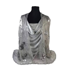 Pashmina De Fiesta De Encaje Bordado Con Lentejuelas - comprar online