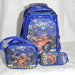 MOCHILA TRES PIEZA 3D CON CARRO. ART M67-2