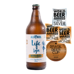 Cerveja Albanos Life Lager - 600ml (Caixa - 12 unidades)