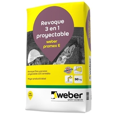 Revoque Exterior Proyectable Weber Promex 3 en 1 Gris x 30 Kg