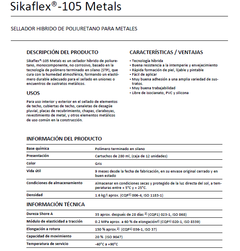 Sellador Sikaflex 105 Metales Poliuretano Sika X 280ml - comprar online