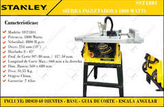 Sierra de Banco 1800 W Stanley SST1801 - comprar online